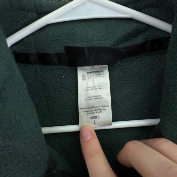 Patagonia Synchilla Mens Green Full Zip Jacket W/ Pocket Large Fleece Adult - Picture 7 of 15
